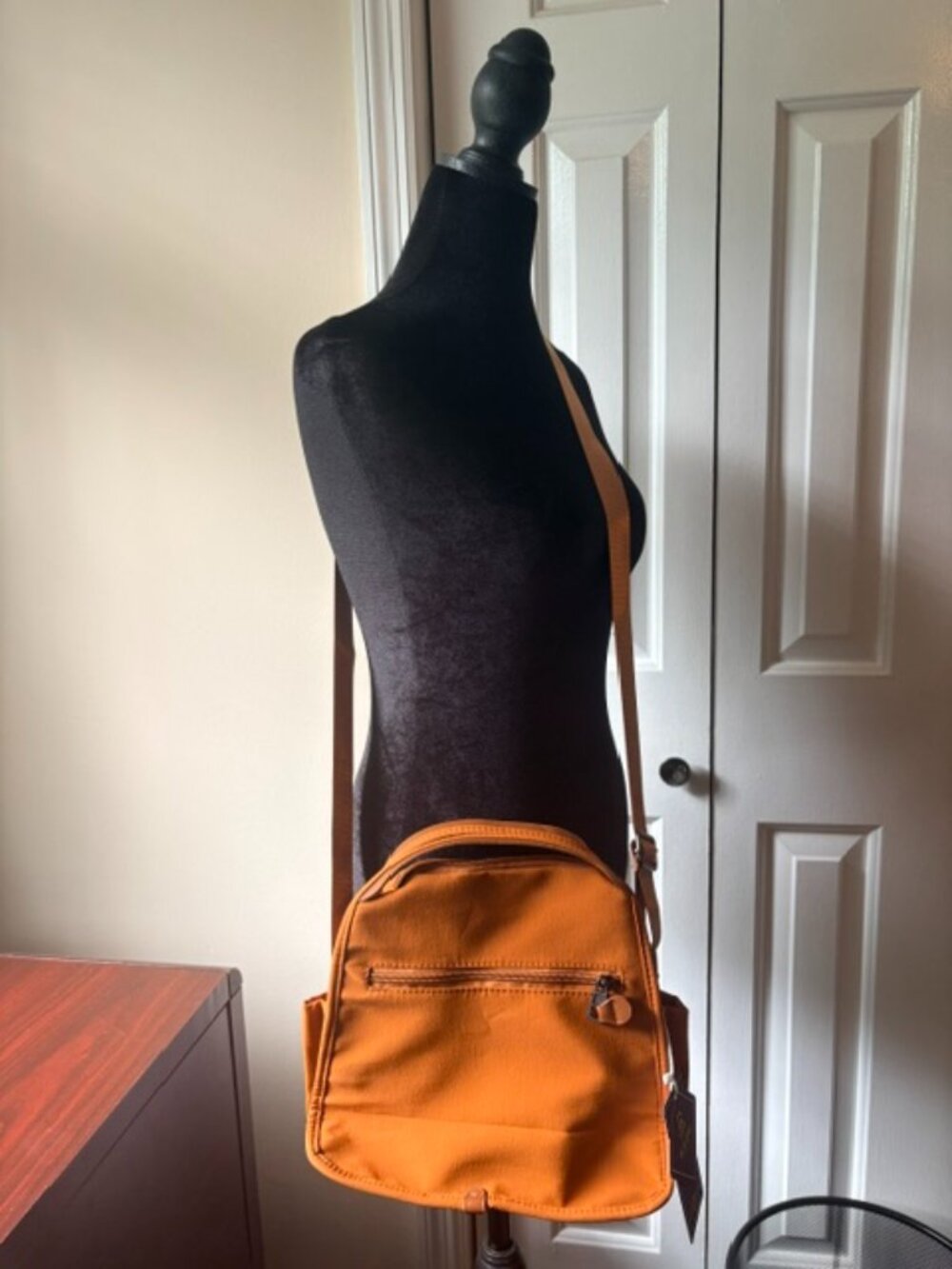 NWT Mustard Yellow Crossbody Organizer Bag Adjustable Strap Multi Pocket Purse